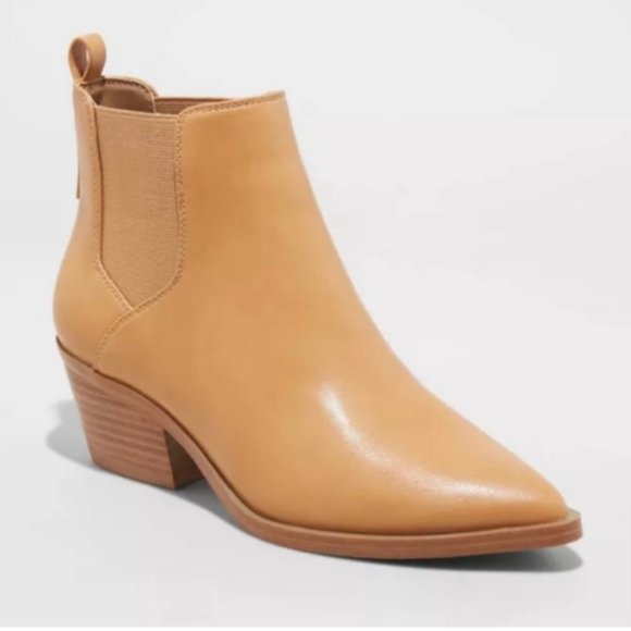 Universal Thread Rosemary Camel tan ankle boots Pull on elastic insert 9.5 NEW… - Picture 1 of 8